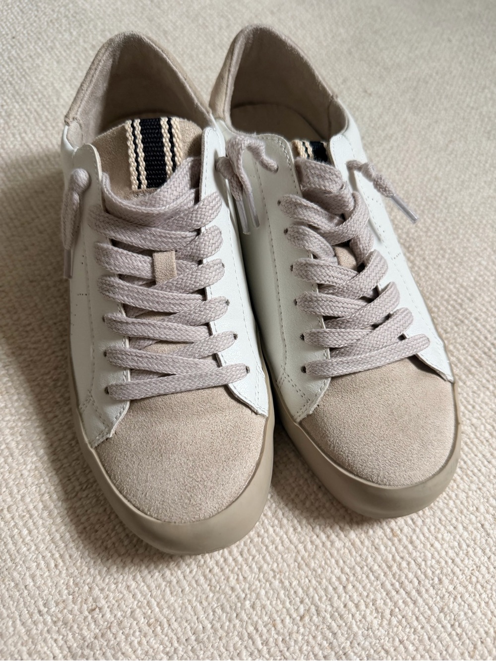 ShuShop White and Beige Kids' Sneakers